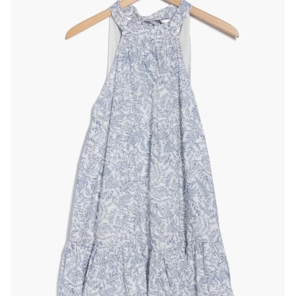 Lush Blue Toile Sleeveless Dress - Picture 2 of 4